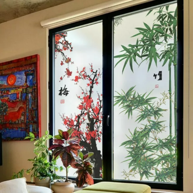 3D Floral Verre Teinté Stickers Givré Statique Fenêtre Films Opaque Pour Pièce