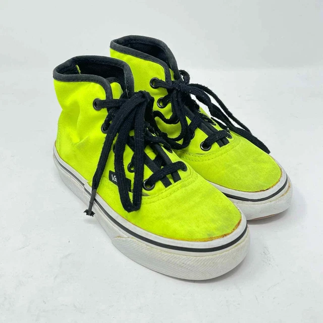Vans Neon Yellow High Tops Youth Size 11 Fluorescent Green