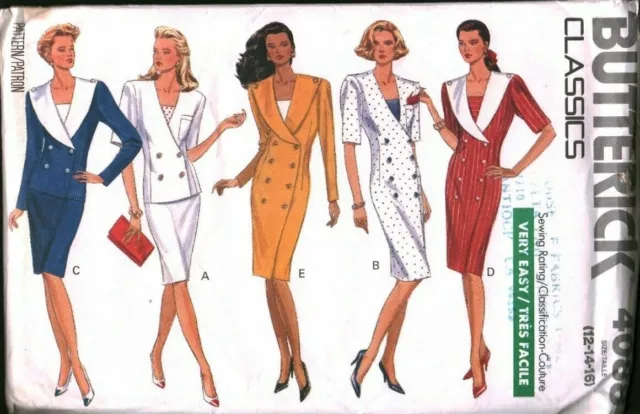 4088 Vintage Butterick Sewing Pattern Misses Loose Fitting Dress Top Skirt UNCUT