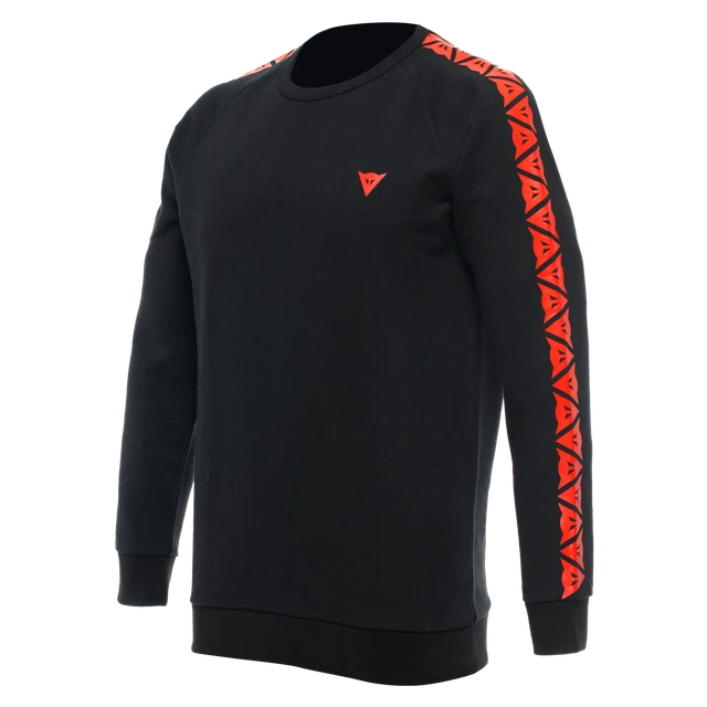 Sweatshirt Cotton Dainese STRIPES BLACK/FLUO-RED