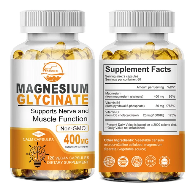 Buy Magnesium Glycinate - 1000mg Of Magnesium - 120 High Strength S Per Serving Magnesium Glycinate Vegan Supplement Nervous System And Immune System Support By Raw Powders - View #13