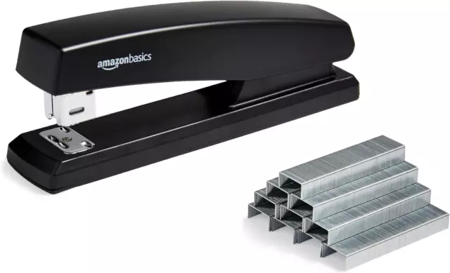 Stapler with 1000 Staples Office Stapler 25 Sheet Capacity Black