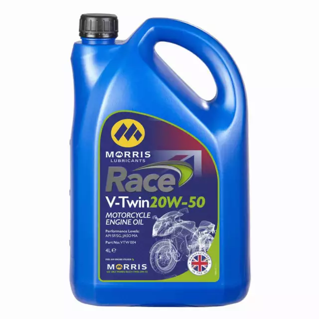 Morris 4LT Race V-TWIN 20W-50 Motorcycle Engine Oil Harley Davidson UK MADE