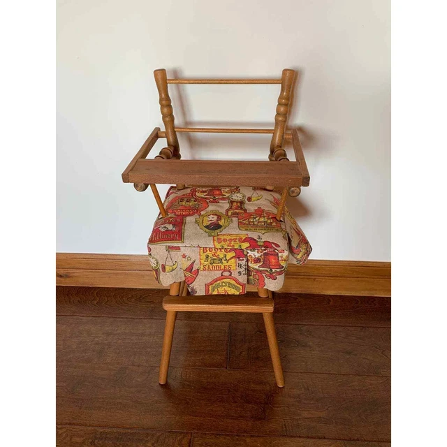 Vintage CASS TOYS Wooden Doll High Chair - Antique Toy - Old Dolly Girl