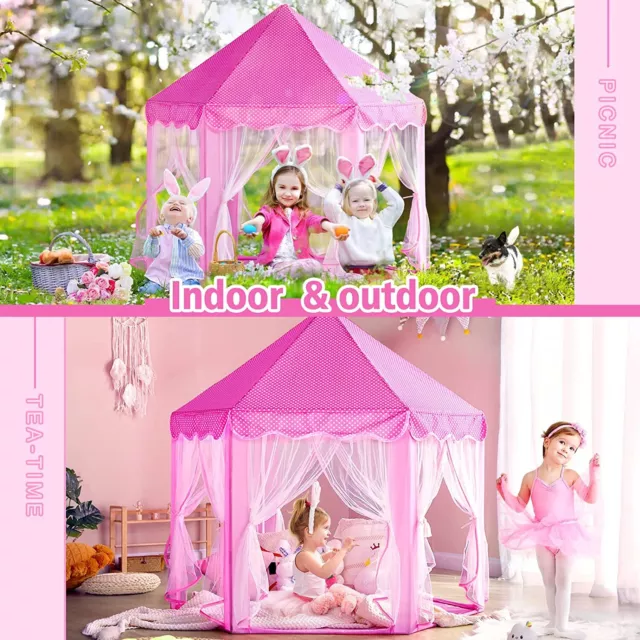 Kids Girls Princess Castle Play 3 Colors Tent Children Play House Indoor Outdoor 2