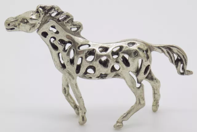 Vintage Italian Handmade Genuine Silver Galloping Horse Figurine Miniature