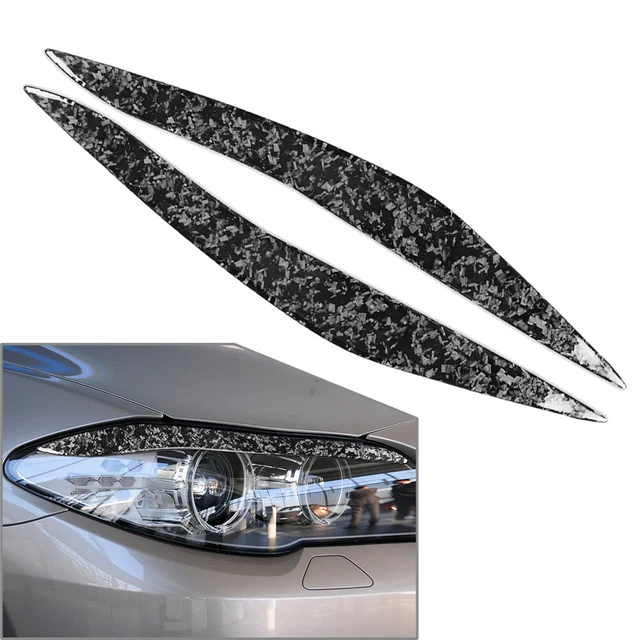 Porsche Pieces Sourcils Décoratifs Phares Avant 2 Pièces Voiture Véritable Fiber Carbone Phare Avant Sourcils Paupières Garniture Autocollant Pour Pour Cayenne 957 2007-2010 Pare Choc Avant Duster