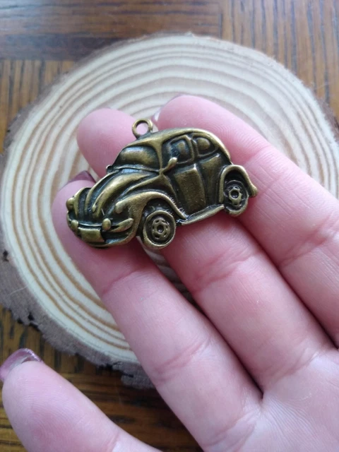10pc VW Beetle Classic Retro Car Charm Pendant Antique Bronze 38x27mm