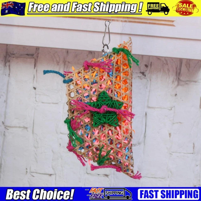 Colorful Bamboo Weave Wooden Swing Parrots Bird Toys Bird Cage Accessory