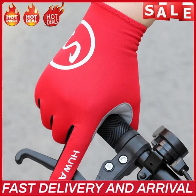 Vollfinger Fahrradhandschuhe Rutschfeste Reithandschuhe für den Sommersport (Rot