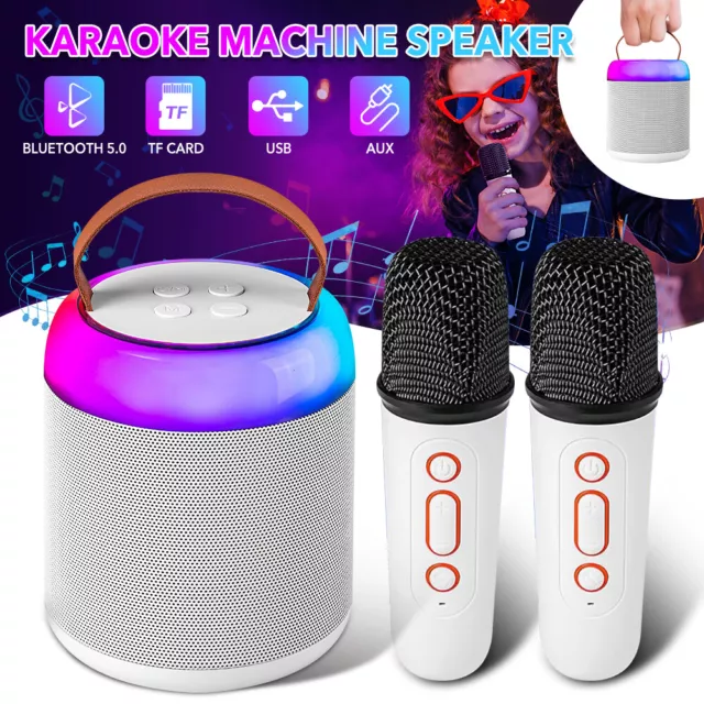 Kids Karaoke Machine Portable Mini KTV Speaker Set Bluetooth Speaker with 2 Mic