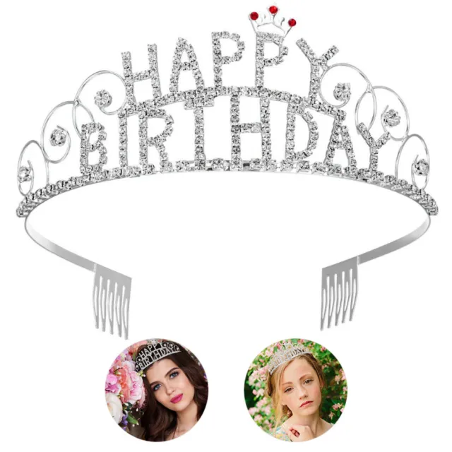 happy brithday Crowns for Women Silver Birthday Crowns for Women Crowns for