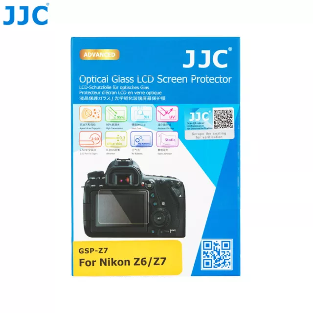 JJC 0.3mm Optical Tempered Glass Screen Protector for Nikon Z5 Z6 Z7 Z6II Z7II