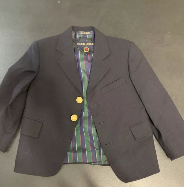 Tommy Hilfiger Boys Navy Blazer size 4 Missing One Button