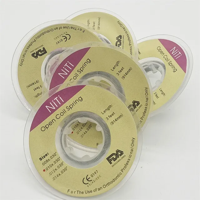 Dental Orthodontic Niti Open Coil Spring Spool .008/010/012/014 Inch 914mm