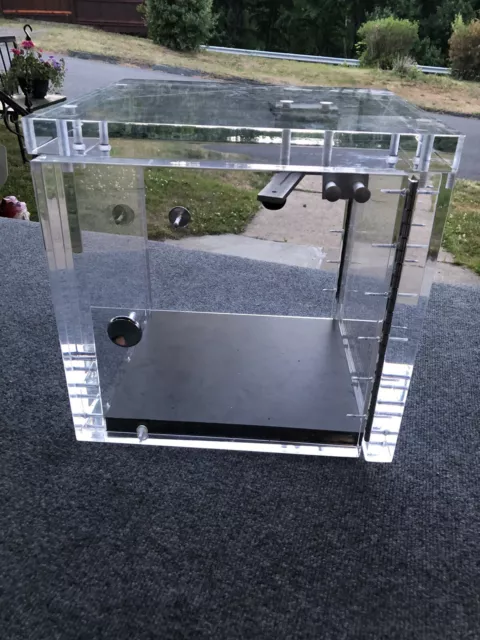 Pass Through Acrylic Ballistic Bulletproof  Box 14x14x14.  1  3/8”  Thick