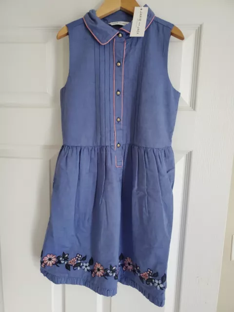 Janie And Jack Dress NWT Size 10 Denim Blush Flowers Girls Spring 🌸 Floral Blue