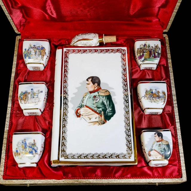 Limited Edition Cognac Grand Emperor Napoleon Book Type Empty Bottle With 6 Cups