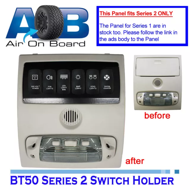 Switch Panel 6600RS-2 6xswitch holder + Rocker Switches MAZDA BT50 ROOF CONSOLE