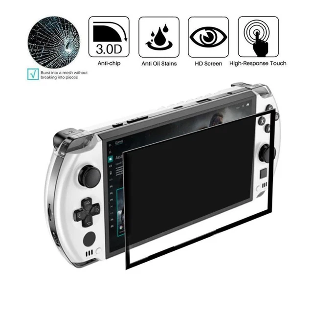 Para Gpd Win 4 Película templada enmarcada negra Pantalla de vidrio 7W3Q Protector H8I7