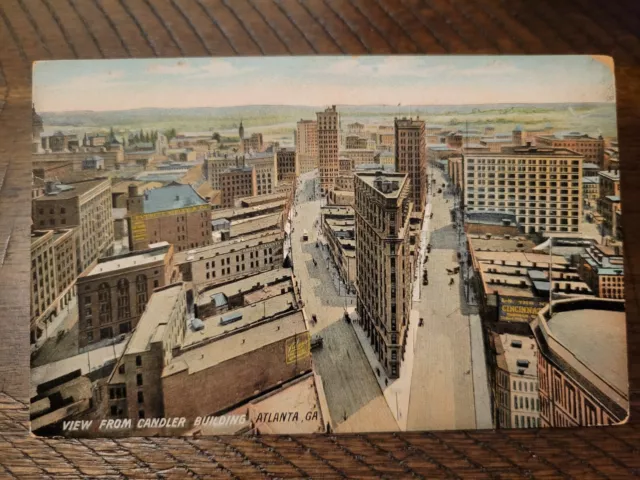 Postcard GA Georgia Atlanta Early Birds Eye Aerial View From Candler Building