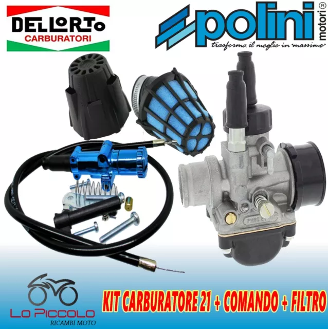 CARBURATORE DELL'ORTO PHBG 21 Ds + Comando E Filtro Aria Polini Yamaha  Aerox 50 EUR 103,90 - PicClick IT