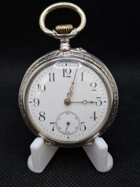 Montre à Gousset Mécanique Ancienne En Argent Massif - Signée GALONNE - Occasion Très Bon état - France