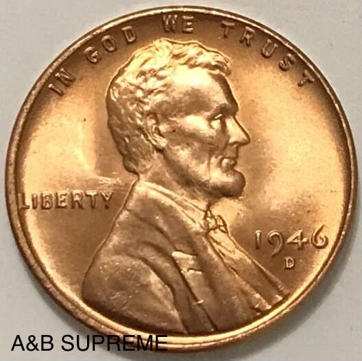 1946 D Lincoln Wheat Cent Bronze Penny Gem Bu Uncirculated