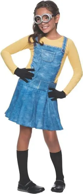 FEMALE MINION Costume - Girls Despicable Fancy Dress Outfit Age 5-7