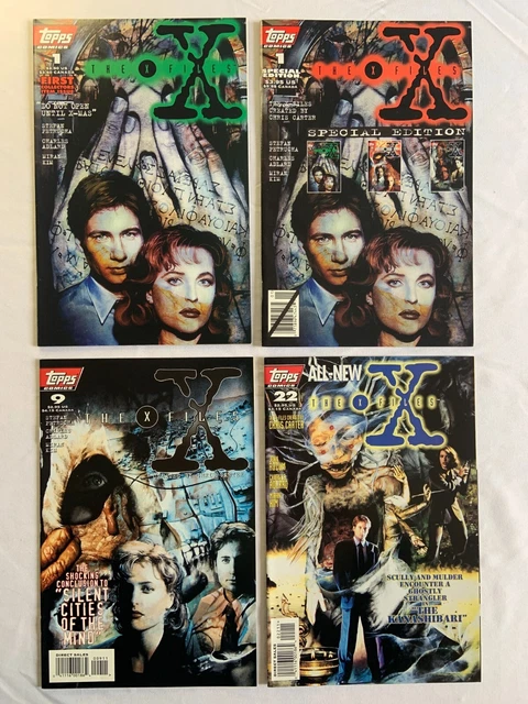 The X Files Topps Comic Book Lot of 4, #1 9 22 And #1 SPECIAL EDITION (1995)