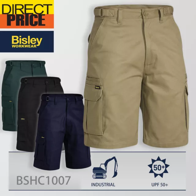 Bisley Cargo Shorts Original Cotton 8 Pocket Mens BSHC1007 NEW