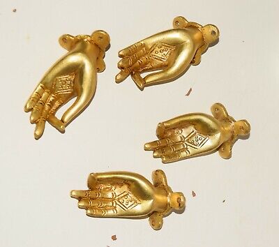 Set of 04 Knobs Brass Dancing Lady Hand Shape Handle Handcrafted Gift Item EK746