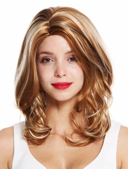 WIG ME UP Damenperücke Sehr Lang, Glatt, Mittelscheitel – Mahagoni Braun Mix, 75 Cm