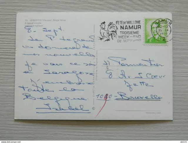 Cachet Fete de Wallonie Namur 1972 - Lequeito Pareja Tipica MARCOPHILIE