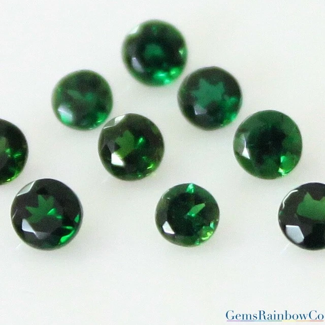 Naturel Vert Foncé Tourmaline 3mm Forme Ronde à Facettes Libre Gemme AAA Qualité