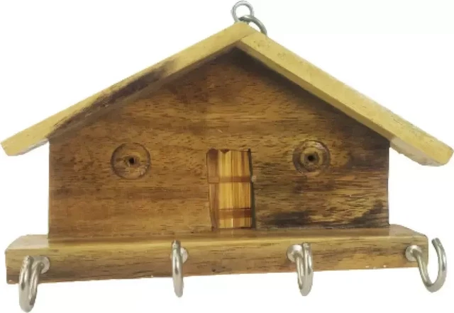 Wall Shelves - Wooden House Shaped Display Shelf , Floating Wall Hanging Shelf
