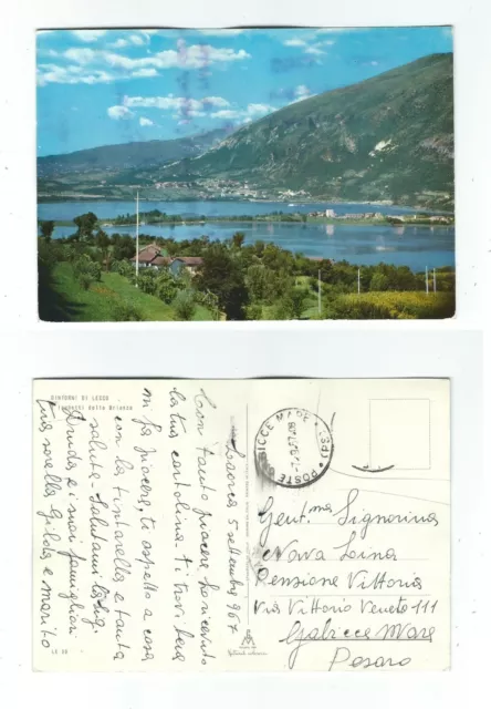 Cartolina LAGO DI ANNONE veduta panoramica Brianza Lecco 1967 Postcard