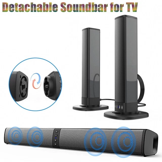 BLUETOOTH 5.0 HOME TV Sound Bar Speaker System Wireless Subwoofer 3D