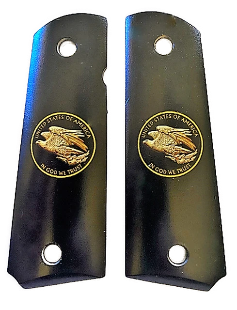 Poignées ZIB Grips Pour Colt 1911 Full Size - Bois De Hêtre Gravé Psaume - Lot De 2