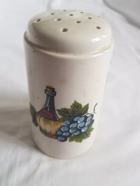 China Sugar/Flour Shaker, Wine Bottle & Grapes design, England