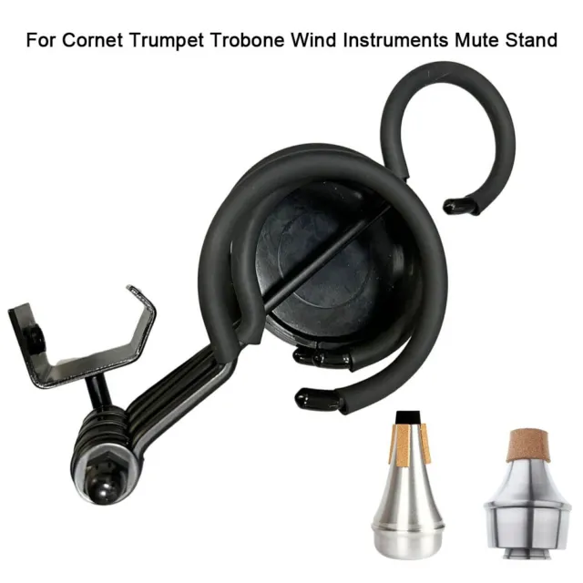 Black Trumpet Mute Stand for Cornet Trumpet Trombone Portable and Easy to Use