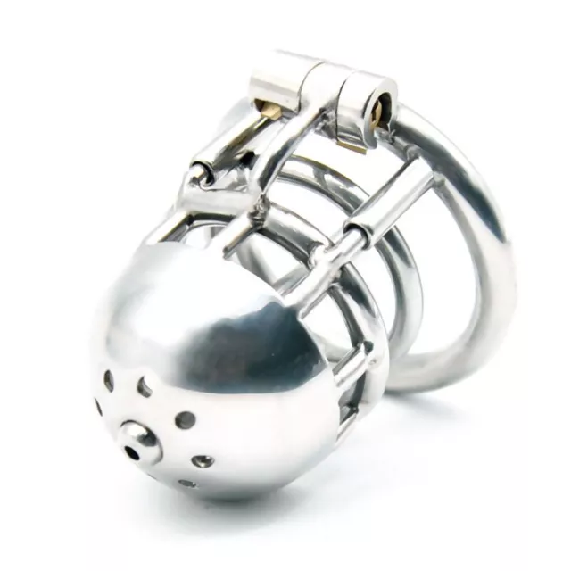 Stainless Steel Male Chastity Cage Device Lockable Ring Constraint Slaves
