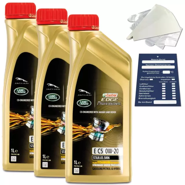 3 Liter Jaguar Land Rover Motoröl Castrol EDGE Prof. E C5 0W-20 STJLR.03.5006