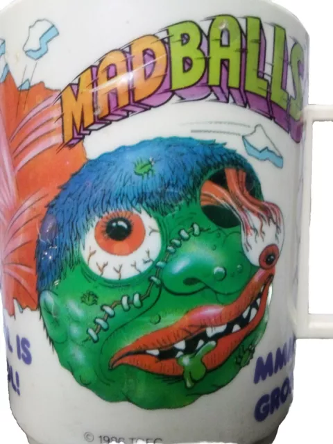 Vintage 1986 Deka Madballs Plastic Drinking Cup 3.5"  Deka Plastics Inc