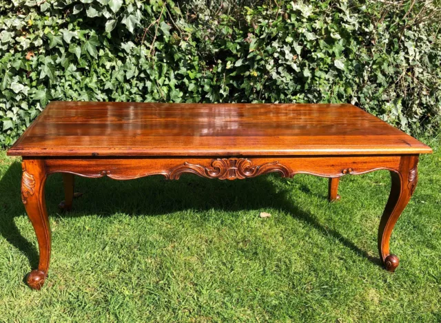 Vintage  Large Mahogany Coffee Table with Queen Anne Legs