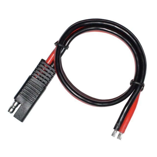 Câble D'Extension SAE 3m - Connecteur SAE Vers SAE 2 Broches 14AWG - Rapide Connexion/Déconnexion + Capuchon Étanché - Idéal Solaire, Moto, Voiture