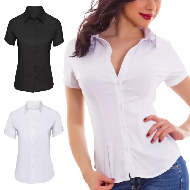 CAMICIA DONNA AVVITATA cotone maniche corte business elegante TOOCOOL D S053 EUR 19 90 PicClick IT