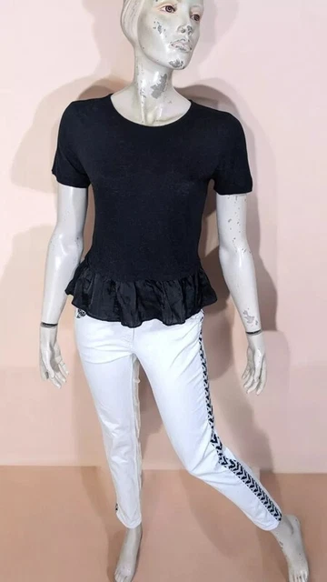 Haut Manches Courtes Kookai Noir Et Gris - Taille 38, Style Tunique, Matière Mixte