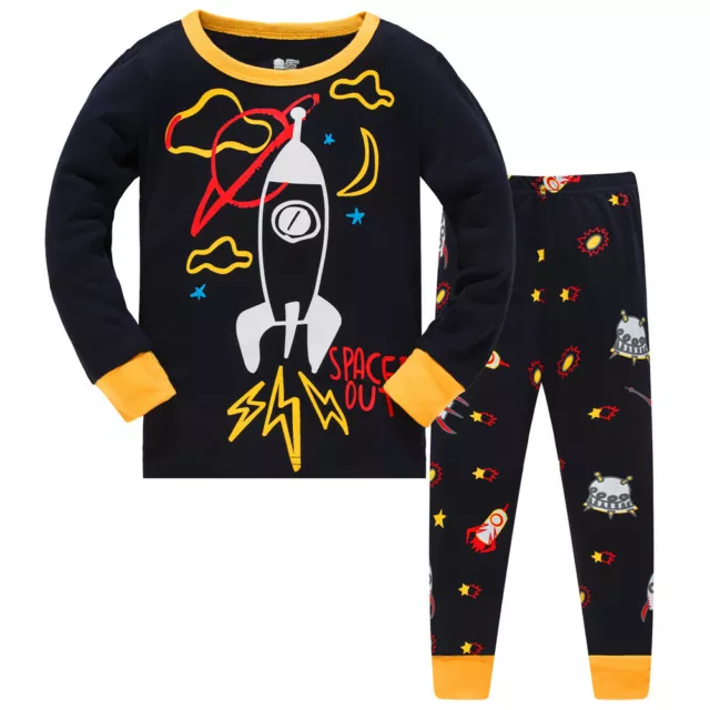 Boys Kids Girls Long Sleeve Pyjamas Set PJs Sleep Nightwear Size 3 4 5 6 7 8 yrs