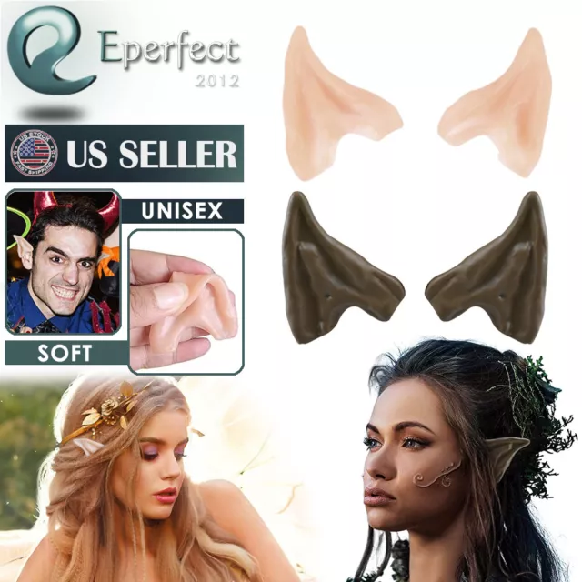 Cosplay Elf Ears Soft Pointed Latex Costume Pixie Fairy Alien Hobbit Halloween